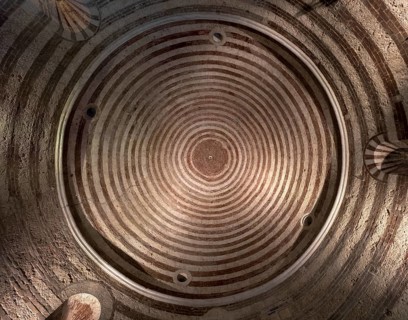 San Galgano, Oratorio di San Galgano, Romanesque rotunda, view into the dome