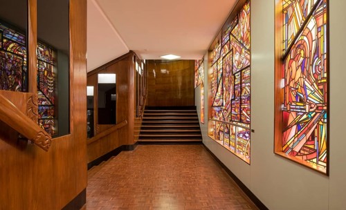 Built in 1926 by Piet Kramer, staircase with windows by Pieter A. H. Hofman