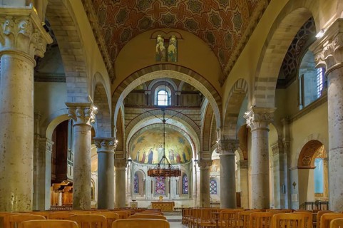 Basilica of Saint-Martin d'Ainay is a Romanesque church in the historic centre of Lyon, France,
