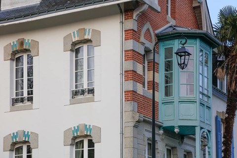 Art Nouveau house on the banks of the river Auray, Auray, Morbihan department, Brittany Breizh