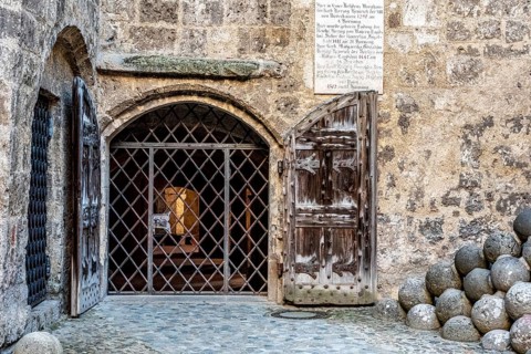 Burghausen, Germany, August 10, 2022, Inside iconic Burghausen castle in Bavaria, the longest