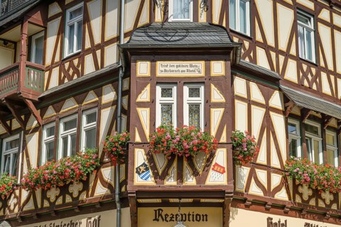 Old building, half-timbered house, Hotel Restaurant Altkölnischer Hof, Blücherstraße, Oberstraße,