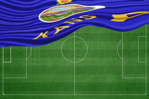 Kansas Flag on Football Field, National Soccer