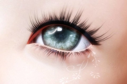Artistic 3D illustration of a female eye