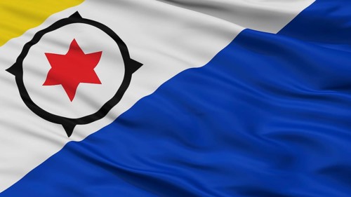 Bonaire City Flag, Country Netherlands, Closeup View
