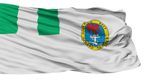 Nigeria Naval Ensign Flag, Isolated On White Background