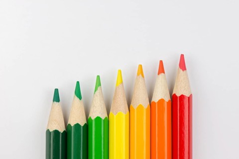 Conceptual crayons represented as successor energy label colors