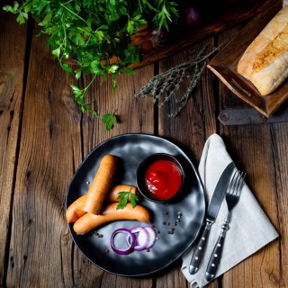 Delicious warm ham sausage