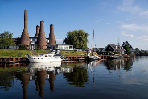 Chalk ovens in the harbour from the Dutch village Huizen
