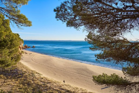 Cala Angels beach playa in Miami Platja of Tarragona at costa Dorada of Catalonia