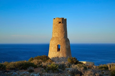 Torre del Gerro tower in Denia of Alicante Spain
