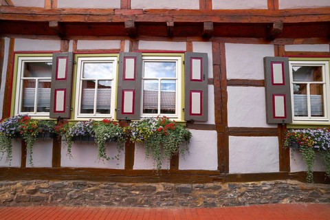 Stolberg facades in Harz mountains of Germany