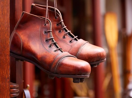 London Portobello road Market leather boots in UK England