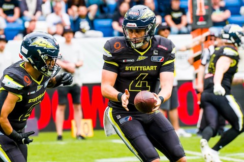European League of Football, ELF/ Game:  Munich Ravens at Stuttgart Surge  on 26.May.  2024 ,in the