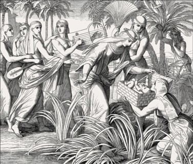 The Finding of Moses, Old Testament, by Julius Schnorr von Carolsfeld, 1860