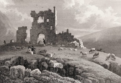 Ruins of St Anthony's Chapel, Edinburgh, Scotland, 19th century, from Modern Athens by Th. H.