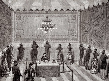 Das Théâtrophone, ein telefonisches Übertragungssystem, das von Clément Ader auf der