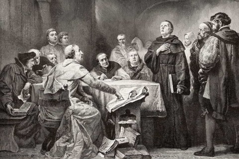 The meeting of Cajetan and Martin Luther, Augsburg, Germany, Europe, 1518, Europe