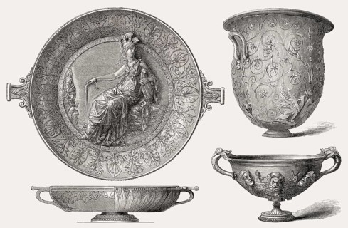 The Hildesheim Treasure, Roman silver found on October 17, 1868 in Hildesheim, Germany, Europe
