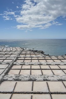 Sea salt extraction, Fuencaliente salt works, La Palma, Spain, Europe