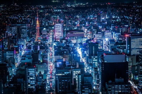 Nagoya night view (from Sky Promenade). Shooting Location: Aichi Prefecture, Nagoya City
