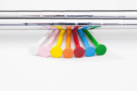 Titanium golf club on the white background