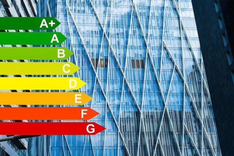 The Telefonica headquarters in the 22 district of Barcelona, energy efficiency classes according to