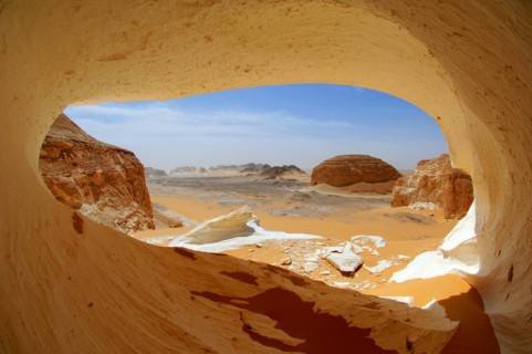 Egypt, White Desert, bizarre sandstone cliffs, Middle East, Africa