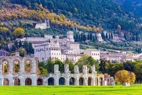Italy. Roman amphitheater built two thousand years ago. Magnificent Renaissance palace. The city of