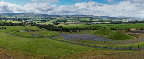 A panorama view of the Sun Amphitheatre and the North-South Line in the Crawick Multiverse in