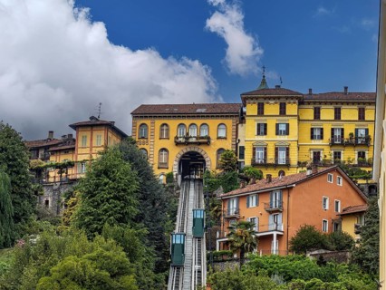 View of the funicular of Biella town