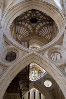 Interior view, Scissor Arches, Wells Cathedral, Wells, England, Great Britain