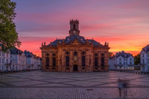 View of the Ludwigskirche in Saarbrücken, Germany, Europe