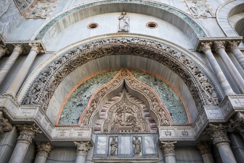 Tympanum, St Mark's Basilica, Venice, Italy, Europe