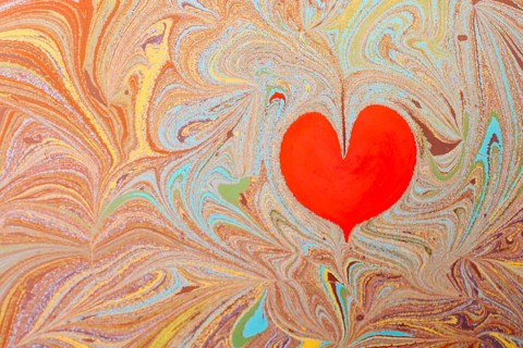 Beautiful abstract art of Ebru marbling painting techniques on water with paints