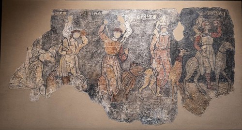 Seven deadly sins, Sieso wall paintings, 16th century, fresco torn off and transferred to canvas,