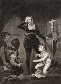 Prinz Arthur, Herzog der Bretagne, und Hubert de Burgh, Szene aus "Das Leben und der Tod von König