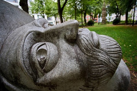 St Gereon head statue on the park in Cologne