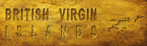 Virgin Islands British Map and Text on Grunge Gold Texture
