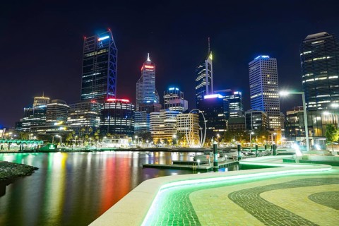 Office building background in Elizabeth Quay-Perth, London, capital of Western Australia