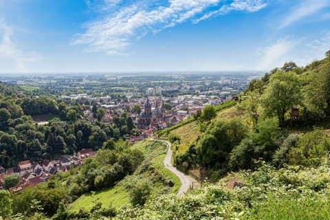 Blick auf die Stadt Heppenheim im Landkreis Bergstraße, Hessen in Deutschland