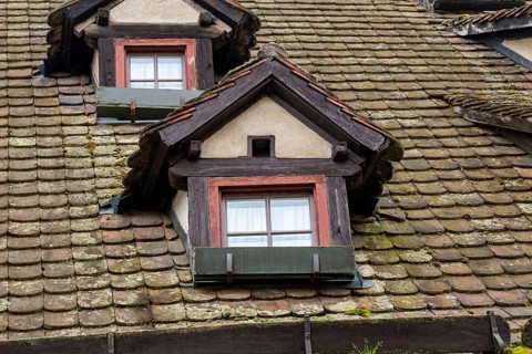 Dormer windows in the picturesque and romantic fishing district of Ulm