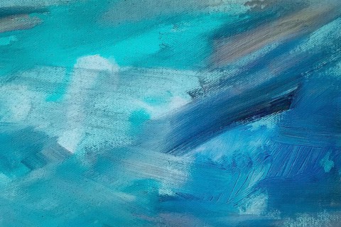 Abstract oil paint texture on canvas, blue paint background. colorful painting texture