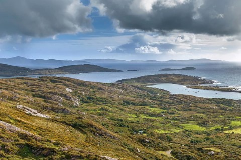 Landscape with ocean shore from Ring of Kerry, Ireland, Europe