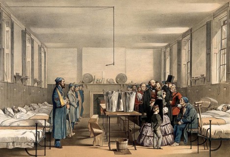 Queen Victoria and Prince Albert visiting wounded soldiers, Brompton Hospital, Chatham, Crimean War