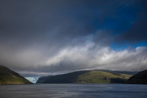 The wild landscape of the Faroe Islands in the North Atlantic