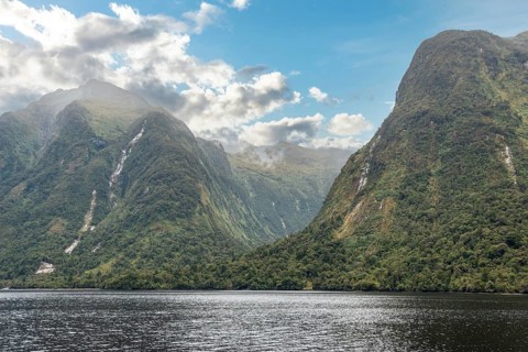Magnificent landscape of rugged Doubtful Sound, Fiordland National Park, South Island of New