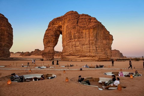 Jebel al Fil, elephant rock, sandstone, Al Ula, Saudi Arabia, Asia