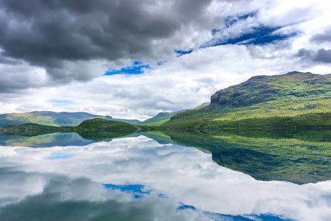 Fascinating natural landscape in Jotunheimen in the summertime in Norway. Great natural landscape