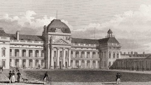 The École Militaire, Paris, antique steel engraved print, 1831